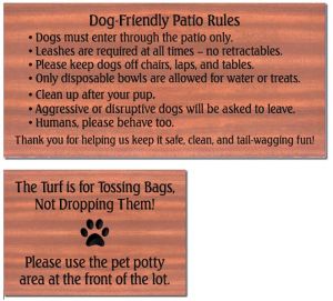 Deadwood Bar and Grill pet signs